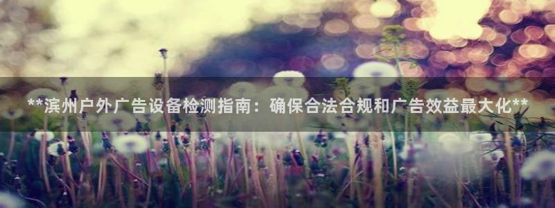 杏宇平台代理怎么样啊：**滨州户外广告设备检测指南：确保合法合规和广告效益最大化**